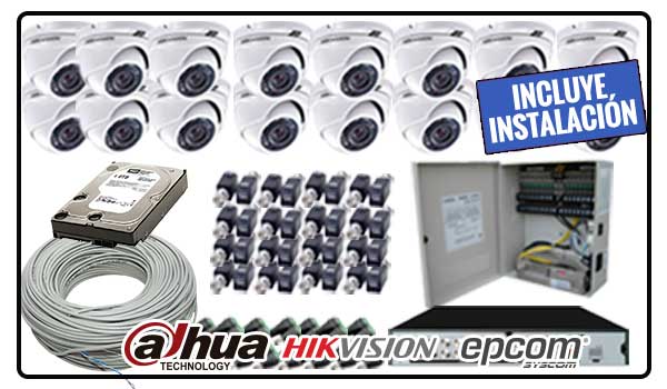 alarmasycctvedomex kit de 16 camaras cctv - instalacion de camaras en el estado de mexico